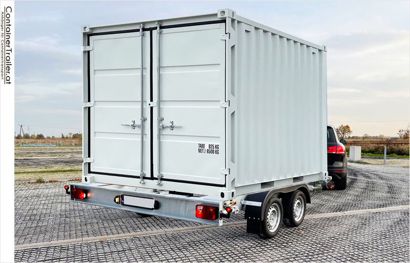 Transportanhänger für 10 Fuss Container 2,7T ContainerTrailer.at
